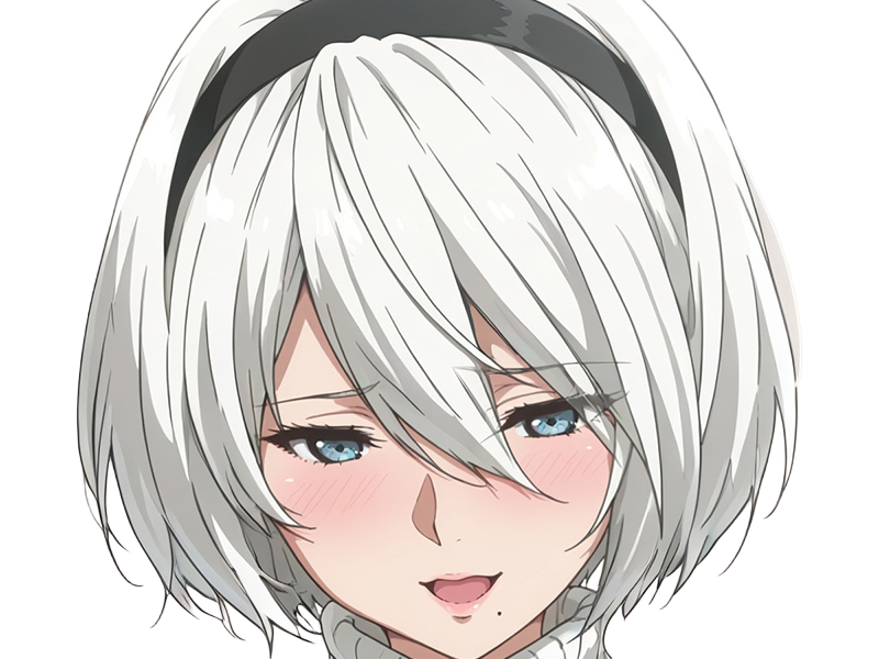 Sticker 2b moupe sans bandeau nier automata morgane waifu robot androide par Dark-63