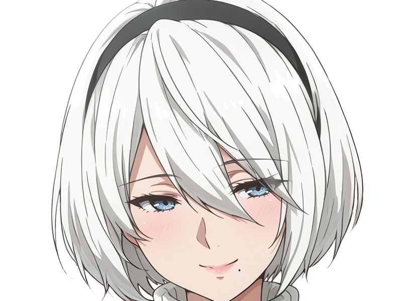 Sticker 2b moupe sans bandeau nier automata morgane waifu robot androide par Dark-63