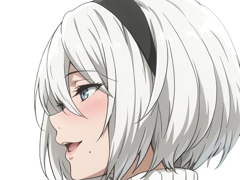 Sticker 2b moupe sans bandeau nier automata morgane waifu robot androide par Dark-63