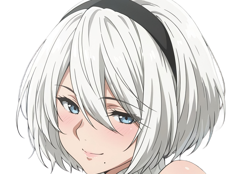 Sticker 2b moupe sans bandeau nier automata morgane waifu robot androide par Dark-63