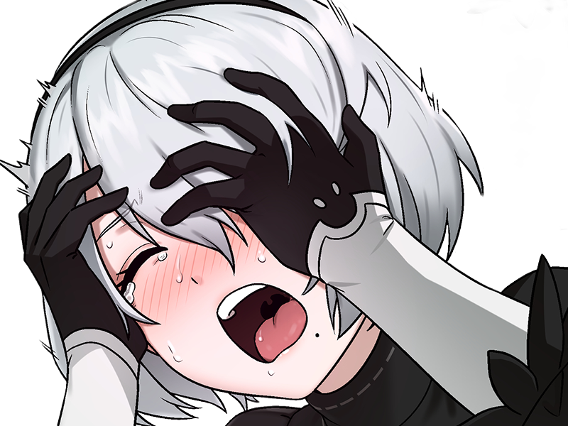 Sticker 2b moupe sans bandeau nier automata morgane waifu robot androide par Dark-63