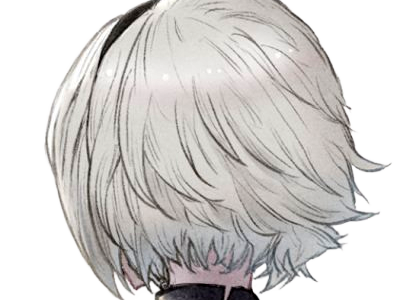 Sticker 2b moupe sans bandeau nier automata morgane waifu robot androide par Dark-63
