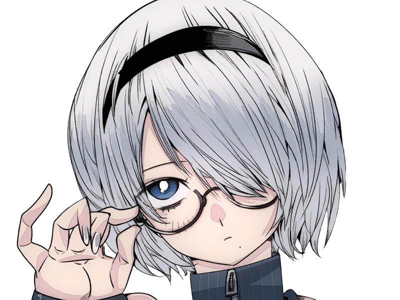 Sticker 2b moupe sans bandeau nier automata morgane waifu robot androide par Dark-63