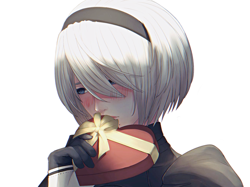 Sticker 2b moupe sans bandeau nier automata morgane waifu robot androide par Dark-63