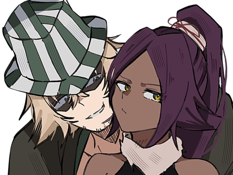 kisuke urahara bleach chapeau vert oeil opimissime bloop yoruichi shihouin probleme de couple