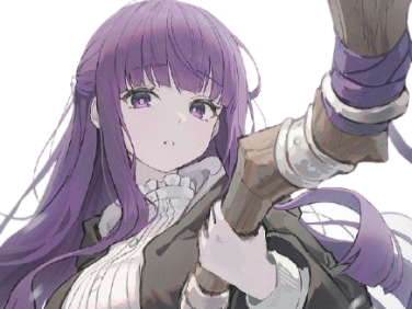 fern lieden frieren sousou cheveux indigo yeux violet quenouille bloop