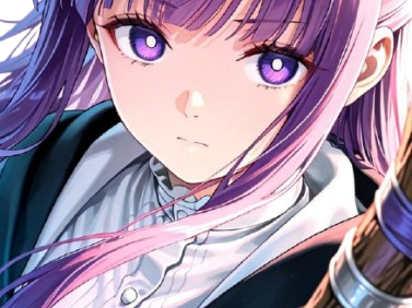 fern lieden frieren sousou cheveux indigo yeux violet quenouille bloop