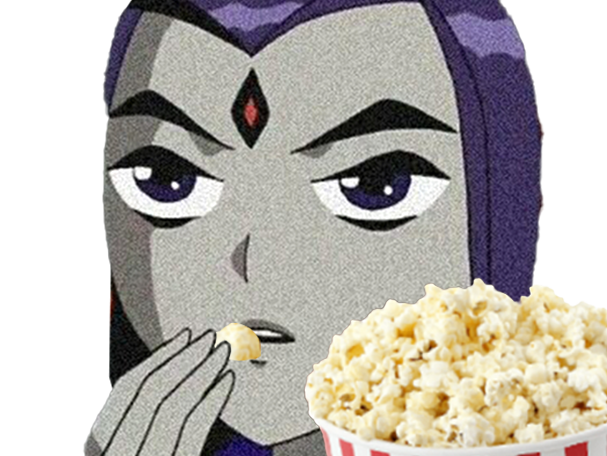 raven teen titans violet pourpre dc comics demi demone trichoporphyree indigo pop corn