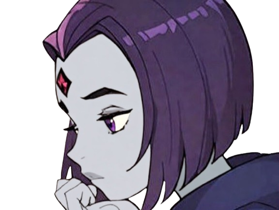 raven teen titans violet pourpre dc comics demi demone trichoporphyree indigo