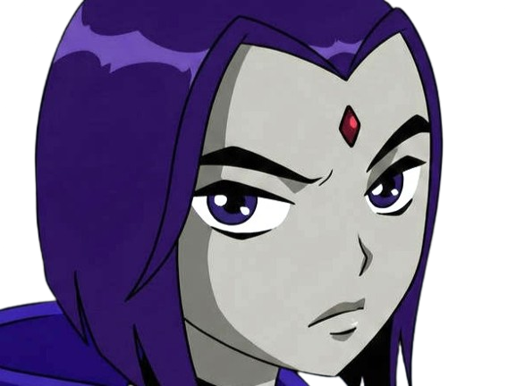 raven teen titans violet pourpre dc comics demi demone trichoporphyree indigo