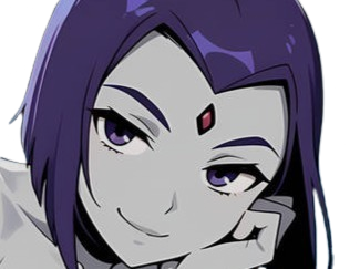 raven teen titans violet pourpre dc comics demi demone trichoporphyree indigo