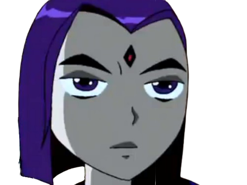 raven teen titans violet pourpre dc comics demi demone trichoporphyree indigo