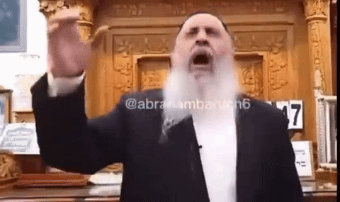 rabbin rabin juif religieux vieux crie fou sion paix goy goyim gif