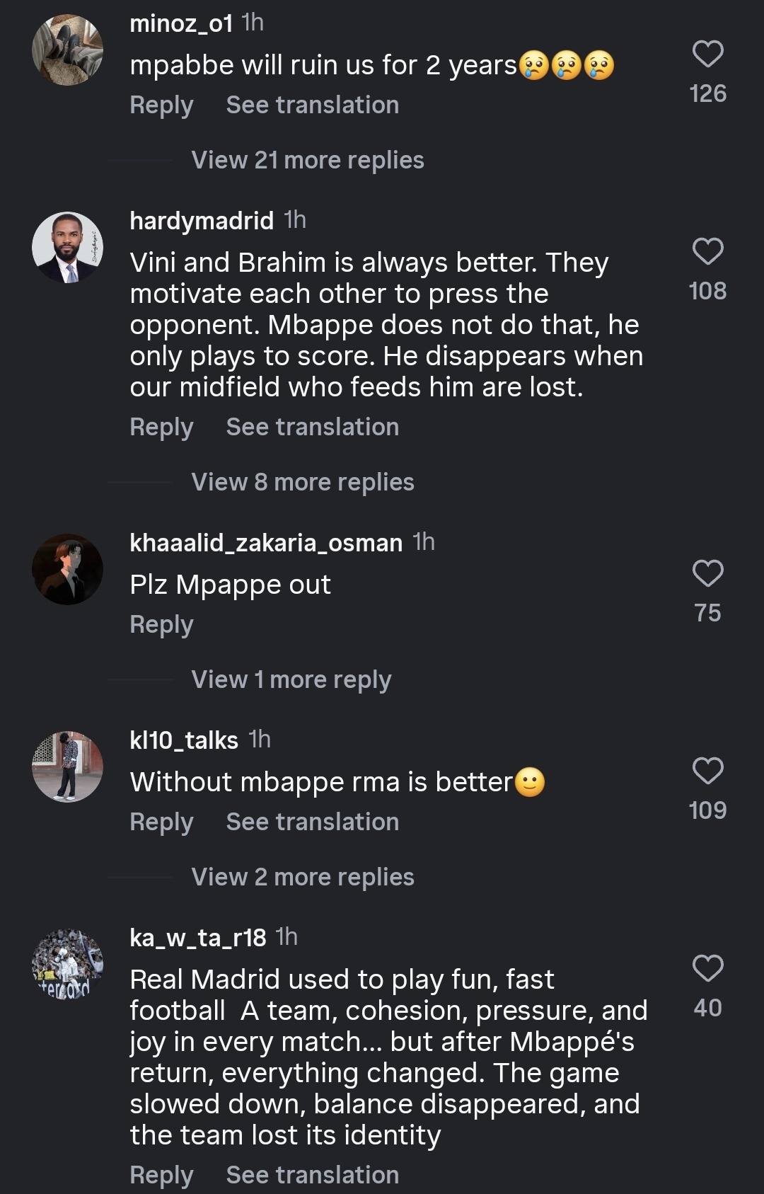 kylian mbappe bappe kyks noisette real madrid critique commentaire instagram mauvais