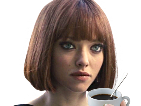 amanda seyfried actrice regard tasse cafe