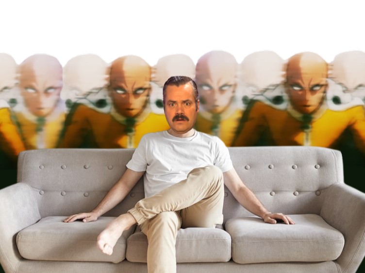 piper perri surrounded white couch meme saitama opm celestin risitas