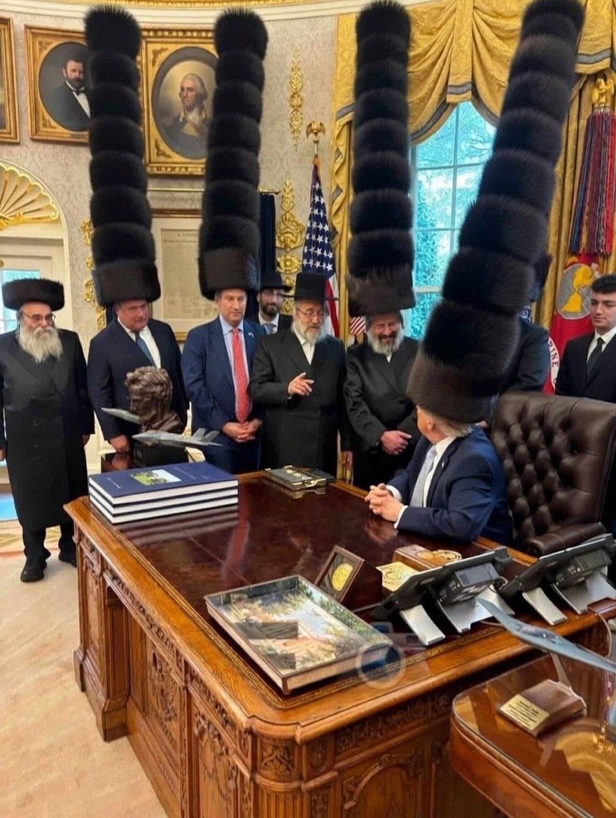 juif chapeau trump traditionnel coutume poil fourrure shtreimel maison blanche orthodoxe