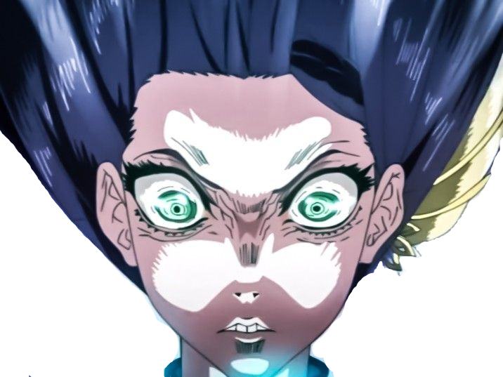 brunhilde record of ragnarok brunehilde valkyrie cheveux bleu nuit broche aile yeux vert bloop danger