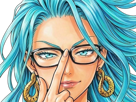 psykos-saikosu-scrutt-gyoro-gyoro-gyoro-esper-association-des-monstres-scientifique-niveau-dragon-telekinesiste-lunettes-cheveux-aquamarine-yeux-verts