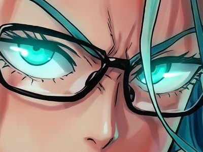 psykos saikosu scrutt gyoro gyoro-gyoro esper association-des-monstres scientifique niveau dragon telekinesiste lunettes cheveux-aquamarine yeux-verts