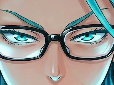 psykos saikosu scrutt gyoro gyoro-gyoro esper association-des-monstres scientifique niveau dragon telekinesiste lunettes cheveux-aquamarine yeux-verts