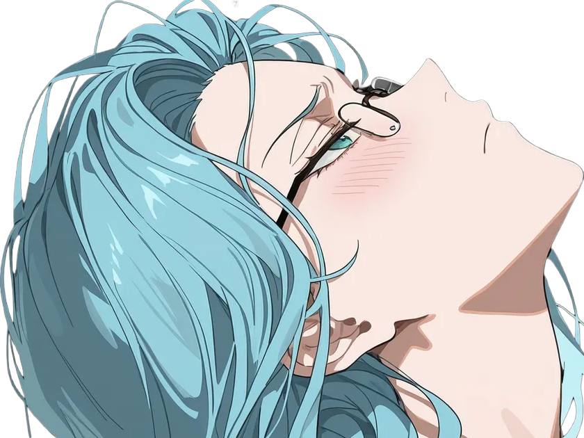 Sticker psykos saikosu scrutt gyoro gyoro gyoro esper association des monstres scientifique niveau dragon telekinesiste lunettes cheveux aquamarine yeux verts par Dark-63