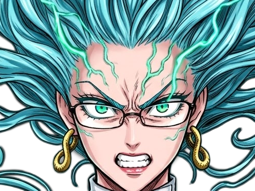 psykos saikosu scrutt gyoro gyoro-gyoro esper association-des-monstres scientifique niveau dragon telekinesiste lunettes cheveux-aquamarine yeux-verts
