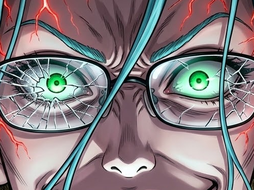Sticker psykos saikosu scrutt gyoro gyoro gyoro esper association des monstres scientifique niveau dragon telekinesiste lunettes cheveux aquamarine yeux verts par Dark-63