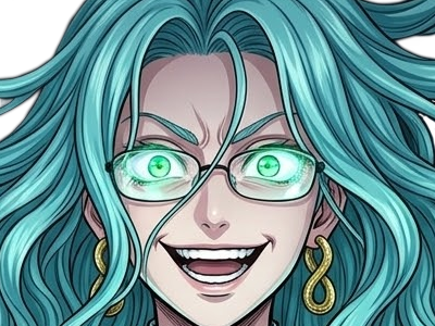 Sticker psykos saikosu scrutt gyoro gyoro gyoro esper association des monstres scientifique niveau dragon telekinesiste lunettes cheveux aquamarine yeux verts par Dark-63