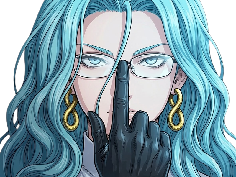 Sticker psykos saikosu scrutt gyoro gyoro gyoro esper association des monstres scientifique niveau dragon telekinesiste lunettes cheveux aquamarine yeux verts par Dark-63