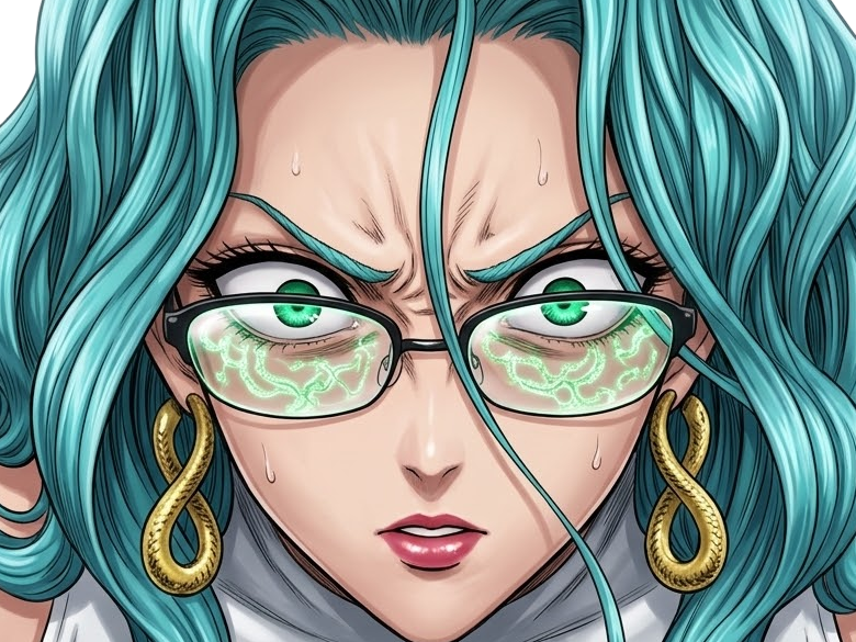Sticker psykos saikosu scrutt gyoro gyoro gyoro esper association des monstres scientifique niveau dragon telekinesiste lunettes cheveux aquamarine yeux verts par Dark-63