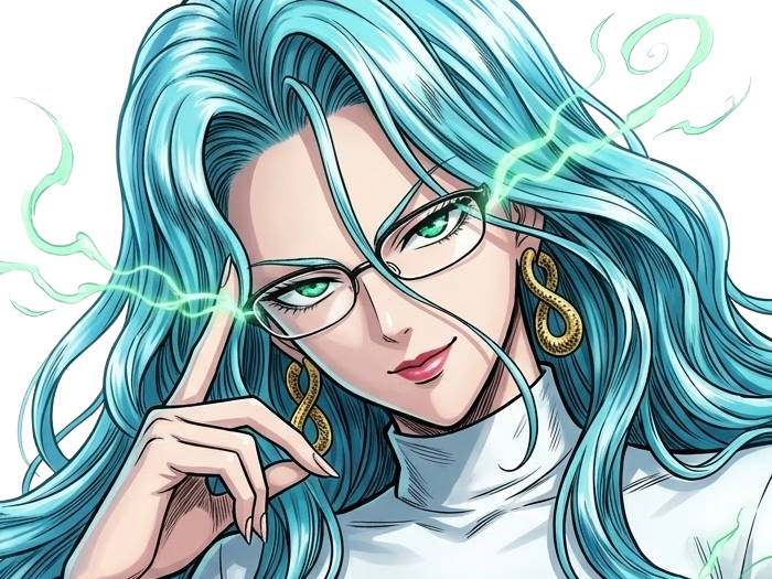 Sticker psykos saikosu scrutt gyoro gyoro gyoro esper association des monstres scientifique niveau dragon telekinesiste lunettes cheveux aquamarine yeux verts par Dark-63