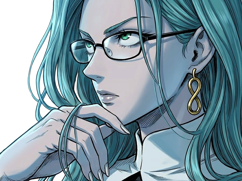Sticker psykos saikosu scrutt gyoro gyoro gyoro esper association des monstres scientifique niveau dragon telekinesiste lunettes cheveux aquamarine yeux verts par Dark-63