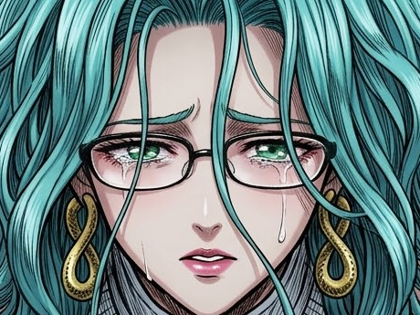 Sticker psykos saikosu scrutt gyoro gyoro gyoro esper association des monstres scientifique niveau dragon telekinesiste lunettes cheveux aquamarine yeux verts par Dark-63
