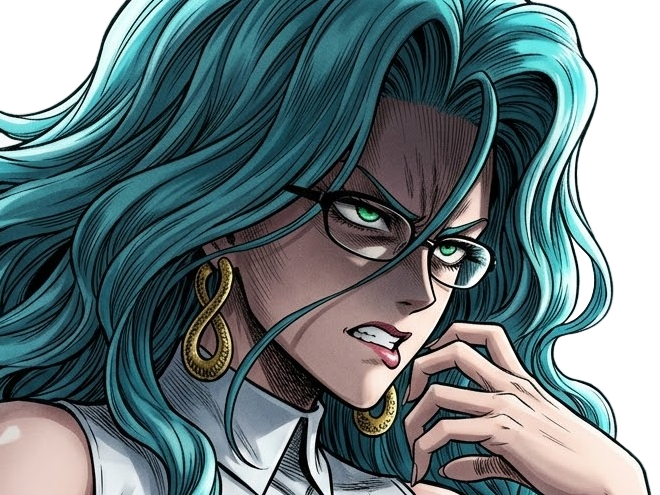 Sticker psykos saikosu scrutt gyoro gyoro gyoro esper association des monstres scientifique niveau dragon telekinesiste lunettes cheveux aquamarine yeux verts par Dark-63