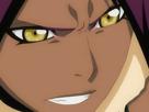 yoruichi-shihouin-bleach-peau-mate-cheveux-pourpre-violet-yeux-ambre-jaune-fic-bloop