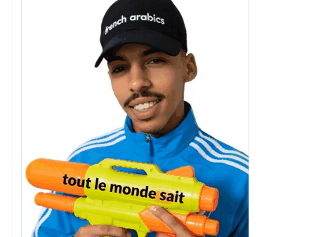 french arabic ange cite sourire malin eau pistolet casquette jeune gif amusement qlf