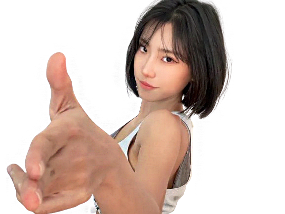 june liu mannequin charme asiatique chinoise spicygum main bang sourire