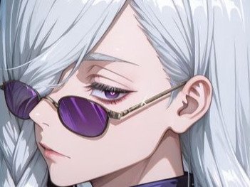 mei mei-mei jujutsu-kaisen jjk cheveux blanc yeux violet tresse ade adelaide vizard fic bloop lunettes