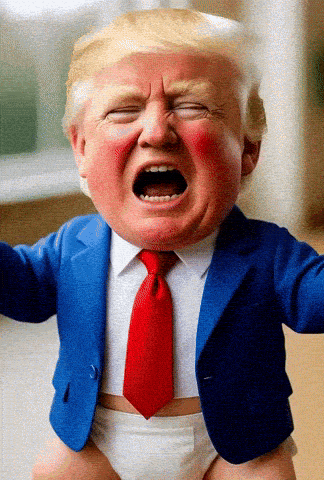 trump donald gif pleure chiale miaule bebe caprice couche crise maga