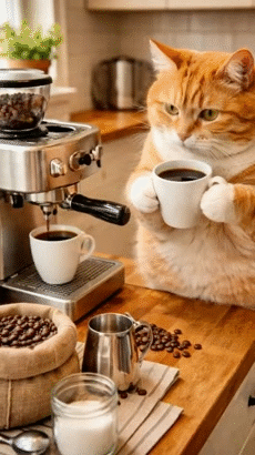 gato katz mao miaou meow tartine brioche bread mie croissant beurre matin latte capu expre