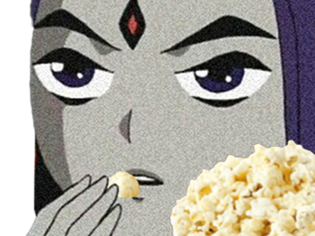 raven teen titans violet pourpre dc comics demi demone trichoporphyree indigo popcorn pop corn zoom