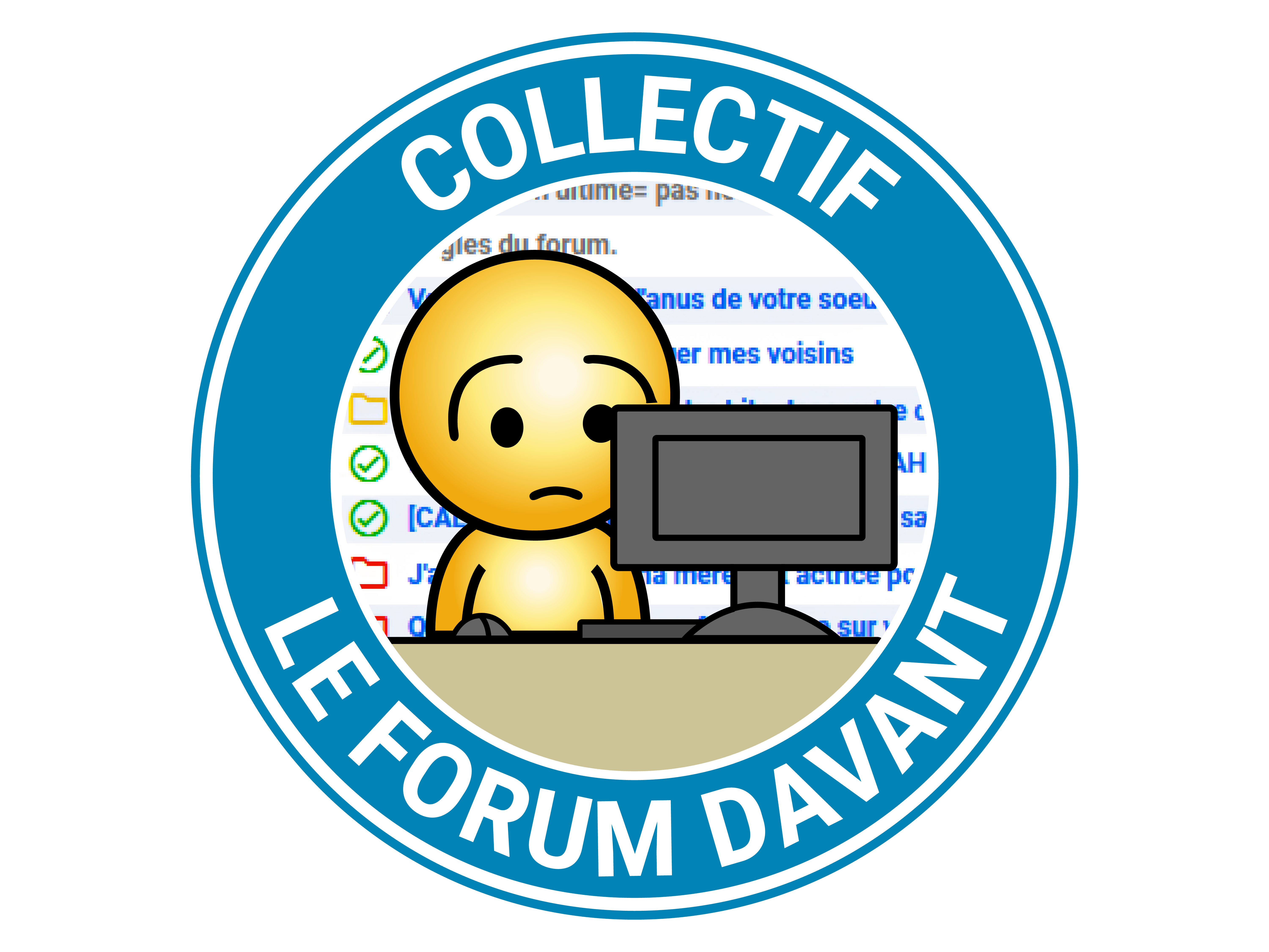 hap pc maj jvc ordinateur ecran triste collectif topic post club logo davant davan forum