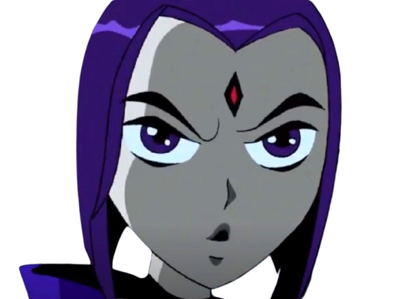 raven teen titans violet pourpre dc comics demi demone trichoporphyree indigo