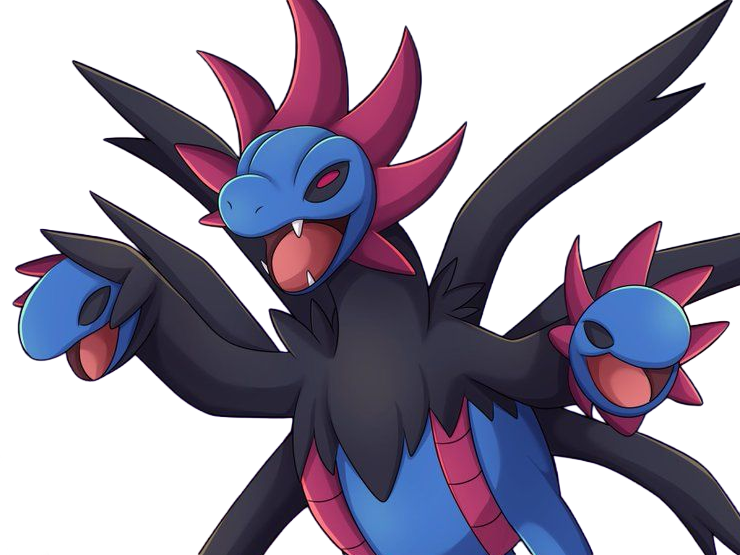 trioxhydre hydreigon sazandora pokemo pkm anime jeu type tenebres dragon 5g unys brutal