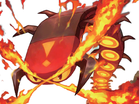 scolocendre centiskorch maruyakude pokemon pkm anime jeu type feu insecte 8g galar calorifere