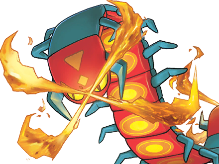 scolocendre centiskorch maruyakude pokemon pkm anime jeu type feu insecte 8g galar calorifere