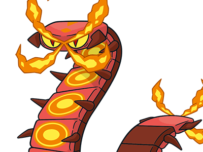 scolocendre centiskorch maruyakude pokemon pkm anime jeu type feu insecte 8g galar calorifere