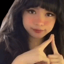 asiat cute timide doigt coeur love luv amour