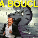 risitas boucle la horloge course courir escalier